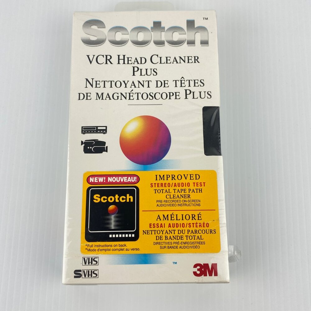 Scotch VCR Head Cleaner Plus with Audio Video Instructions New in Package